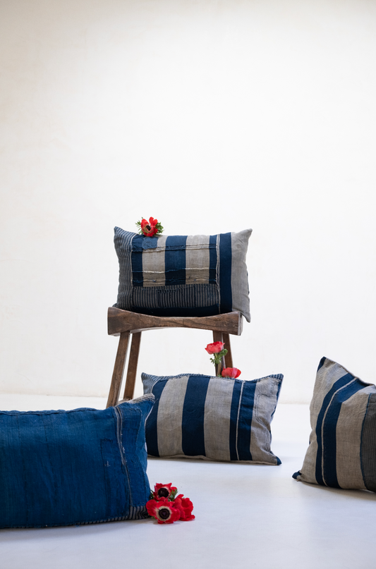 Blue Japanese Pillows, Vintage